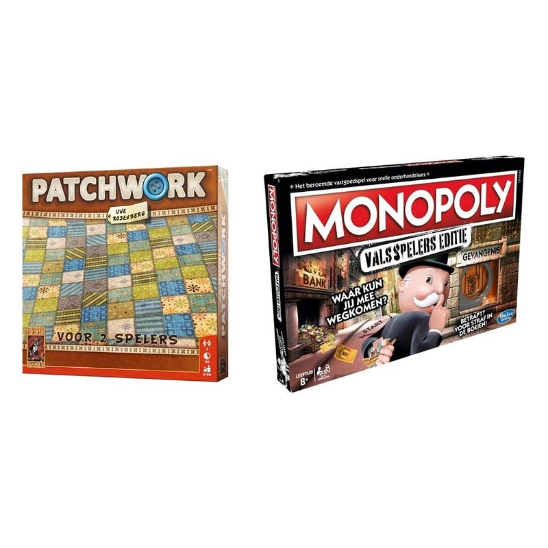 Foto van Spellenbundel - 2 stuks - patchwork & monopoly valsspelerseditie