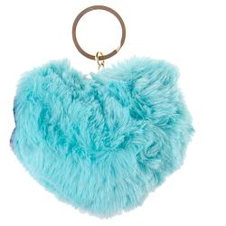 Foto van Lg-imports sleutelhanger fluffy hart blauw