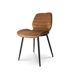 Foto van Eetkamerstoel vinnies bruin velvet design stoel