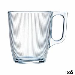 Foto van Kopp luminarc stripy ontbijt transparant glas (250 ml) (6 stuks)