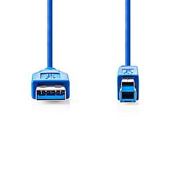 Foto van Nedis usb-kabel - blauw - 3.00 m