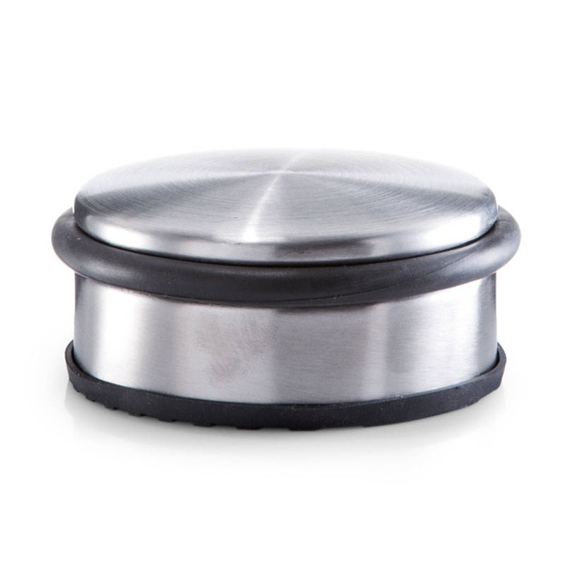 Foto van Rvs deurstopper rond 10 x 4,5 cm - deurstop 1,15 kg