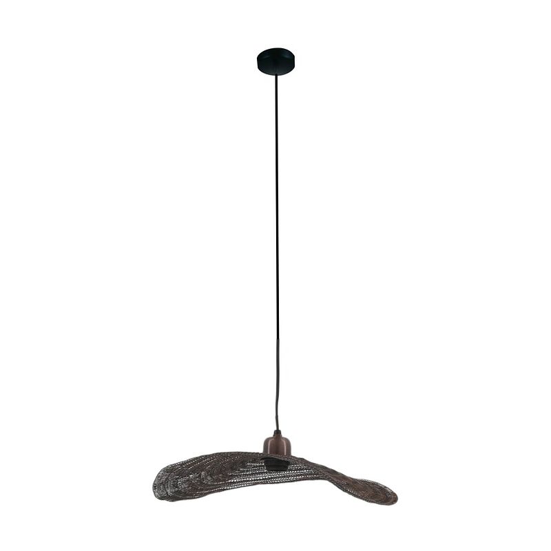 Foto van Dknc - hanglamp metaal - 42x42x6cm - brons