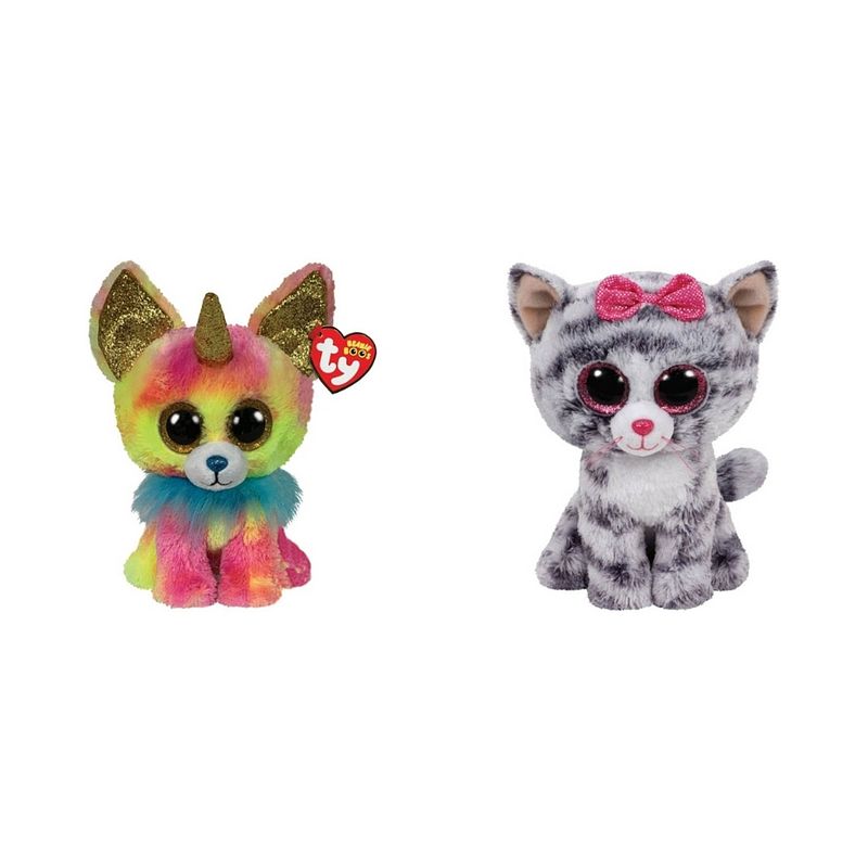 Foto van Ty - knuffel - beanie boo's - yips chihuahua & kiki cat