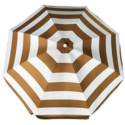 Foto van Parasol - goud/wit - gestreept - d160 cm - uv-bescherming - incl. draagtas - parasols