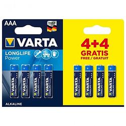 Foto van Varta batterij aaa 4+4 alkaline longlife power