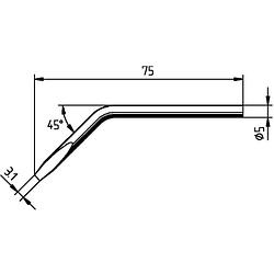 Foto van Ersa 0052jd soldeerpunt beitelvorm, gebogen grootte soldeerpunt 3.10 mm inhoud: 1 stuk(s)