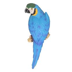 Foto van Dierenbeelden ara papegaai blauwe vogel - decoratie beeldje vogel blauw 30 cm