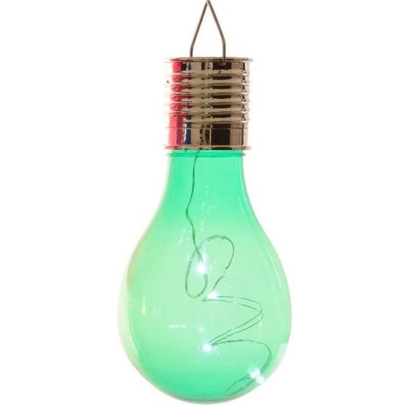 Foto van Lumineo lampbolletje - led - groen - solar verlichting - 14 cm - tuinverlichting - buitenverlichting