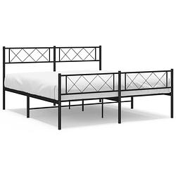 Foto van Vidaxl bedframe met hoofd- en voeteneinde metaal zwart 150x200 cm