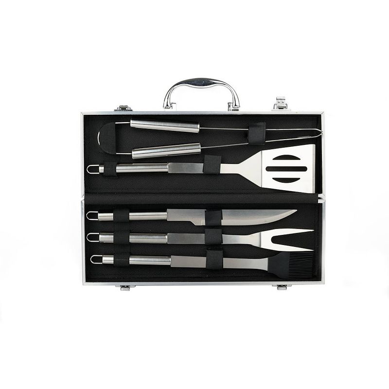 Foto van Bbq gereedschap set - 6 delig in koffer - barbecue - bbq - grill -