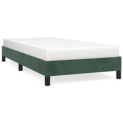 Foto van The living store bedframe donkergroen fluweel - 203 x 83 x 25 cm - multiplex lattenbodem