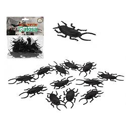 Foto van 12x horror strooi kakkerlakken van plastic - feestdecoratievoorwerp
