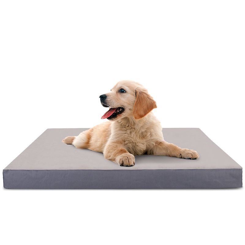Foto van Nobleza orthopedische hondenkussen wasbaar - hondenbed - maat s: 60 x 40 x 8 cm - grijs