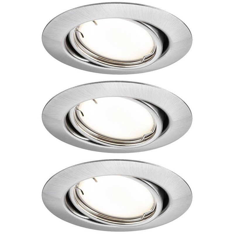 Foto van Paulmann 92464 led-inbouwlamp set van 3 stuks led 14.7 w ijzer (geborsteld)