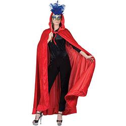Foto van Funny fashion halloween verkleed cape met kap - rood - carnaval kostuum/kleding - carnavalskostuums