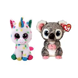 Foto van Ty - knuffel - beanie boo's - harmonie unicorn & opal cat