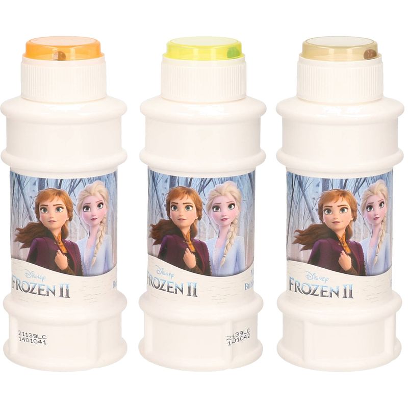 Foto van 3x disney frozen 2 bellenblaas flesjes met bal spelletje in dop 175 ml voor kinderen - bellenblaas