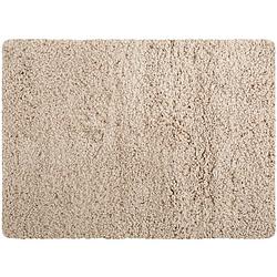 Foto van Msv badkamerkleedje/badmat tapijt - voor de vloer - beige - 50 x 70 cm - langharig - badmatjes