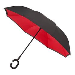 Foto van Impliva paraplu inside out handopening 107 cm rood/zwart