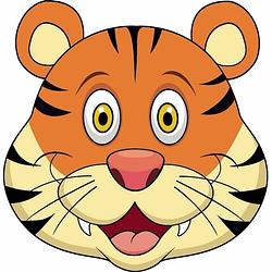 Foto van Kartonnen tijger masker voor kinderen - verkleedmaskers