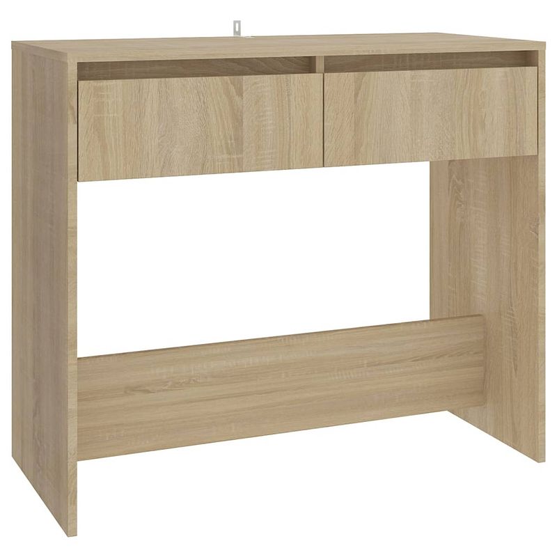 Foto van The living store consoletafel - sonoma eiken - 89 x 41 x 76.5 cm - met 2 lades