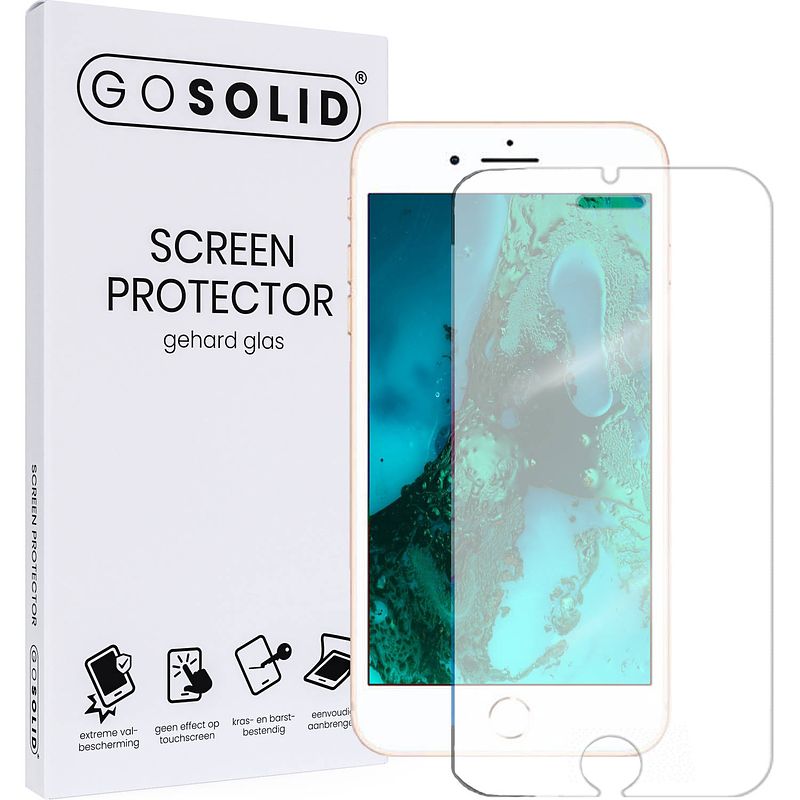 Foto van Go solid! apple iphone 8 plus screenprotector gehard glas
