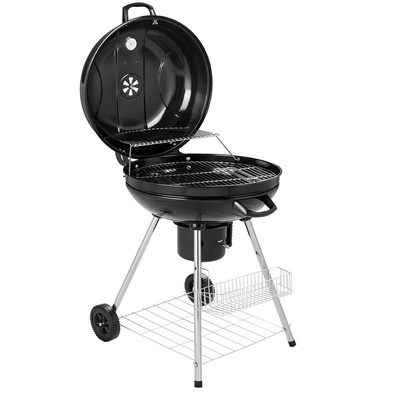 Foto van Gardebruk barbecue - bbq - op twee wielen -zwart - 90x58x68cm