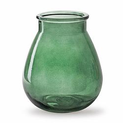 Foto van Bloemenvaas druppel vorm type - mistic groen/transparant glas - h17 x d14 cm - vazen