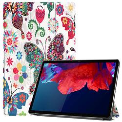 Foto van Basey lenovo tab p11 plus hoes case - lenovo tab p11 plus hoesje vlinder - lenovo tab p11 plus book case cover