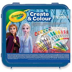 Foto van Crayola kleurkoffer frozen ii junior 27 cm blauw 6-delig