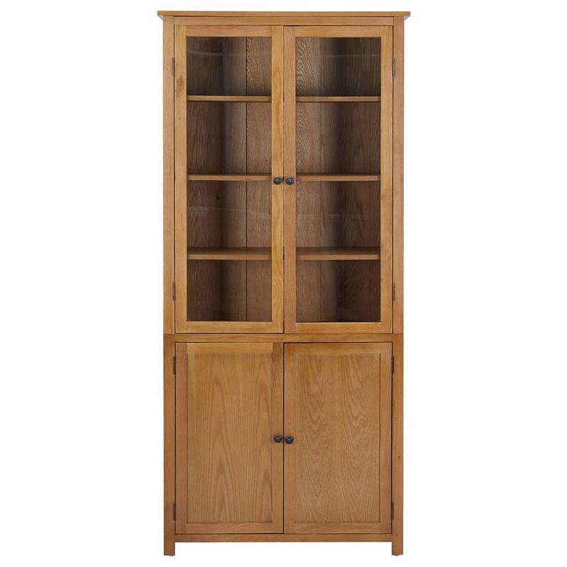 Foto van The living store vintage boekenkast - 90 x 35 x 200 cm - massief eikenhout en mdf