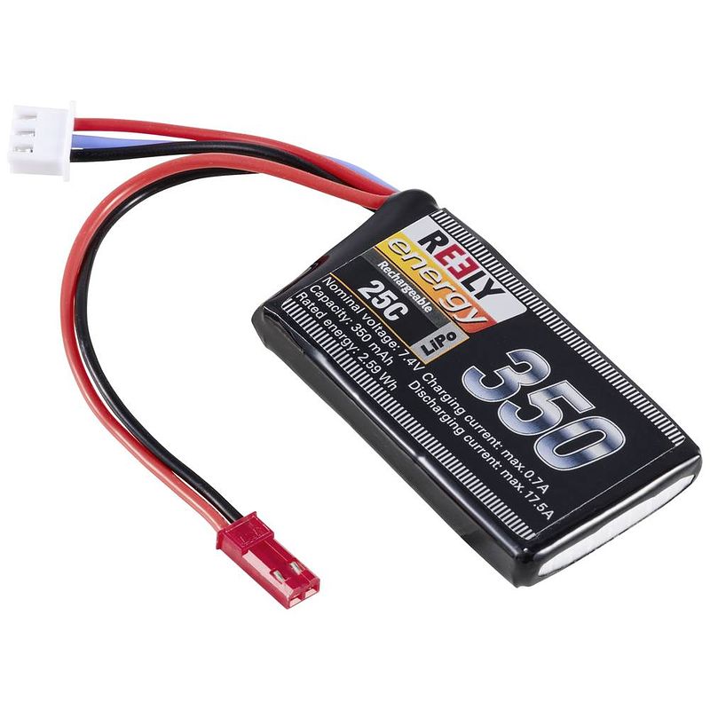 Foto van Reely lipo accupack 7.4 v 350 mah aantal cellen: 2 25 c softcase bec