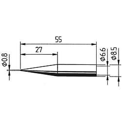 Foto van Ersa 842 sd lf soldeerpunt potloodvorm, verlengd grootte soldeerpunt 0.8 mm inhoud: 1 stuk(s)