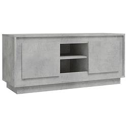 Foto van The living store tv meubel - betongrijs - 102 x 35 x 45 cm - duurzaam materiaal - voldoende opbergruimte en praktische