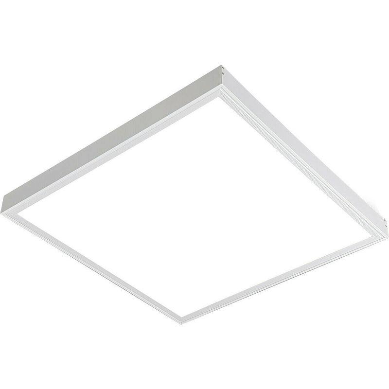 Foto van Led paneel - aigi limno slim - 60x60 - helder/koud wit 6000k - 32w - smart led - slimme led - dimbaar - opbouw vierkant