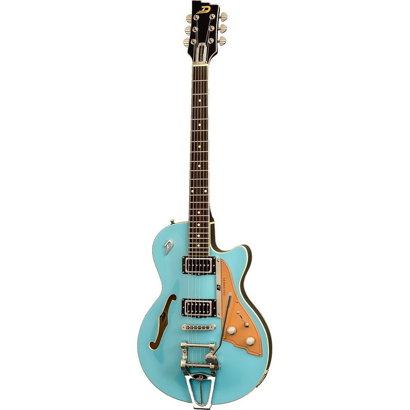 Foto van Duesenberg starplayer tv narvik blue semi-akoestische gitaar met koffer