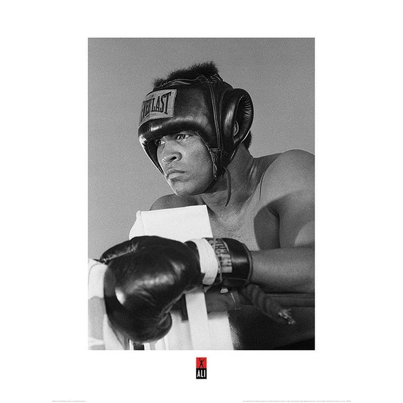 Foto van Kunstdruk muhammad ali training 60x80cm