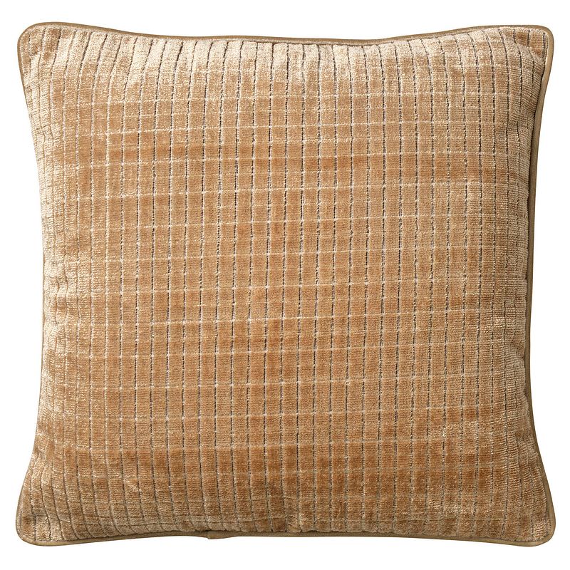 Foto van Dutch decor bink - sierkussen velvet gilded beige 45x45 cm - beige