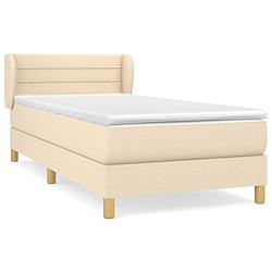 Foto van The living store boxspringbed - crème - 203x93x78/88 cm - pocketvering matras en huidvriendelijk topmatras