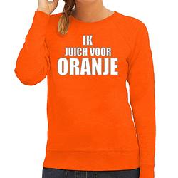 Foto van Oranje fan sweater / trui holland ik juich voor oranje ek/ wk voor dames xs - feesttruien