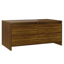 Foto van The living store banktafel - moderne banktafel - bruineiken - 90 x 50 x 41.5 cm - stevig en duurzaam