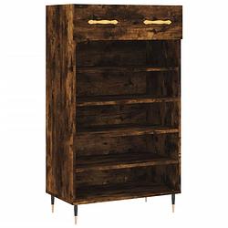 Foto van The living store schoenenkast - smoked oak - 60 x 35 x 105 cm - duurzaam materiaal