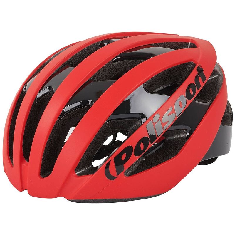 Foto van Polisport polispgoudt light pro fietshelm l 58-62cm mat rood/zwart