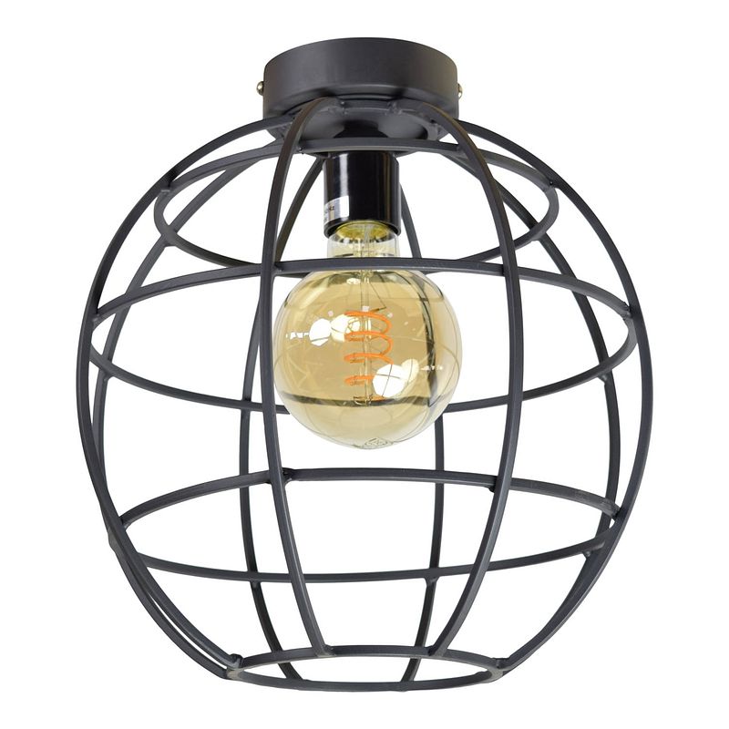 Foto van Urban interiors plafondlamp globe large zwart