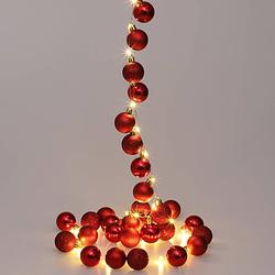 Foto van Casaria kerstballen verlichting - 40 leds - rood - 2 meter