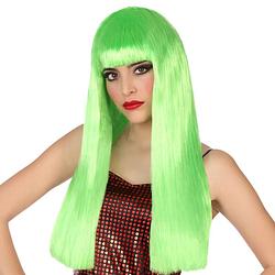 Foto van Atosa verkleedpruik voor dames met lang stijl haar - groen - carnaval/party - verkleedpruiken