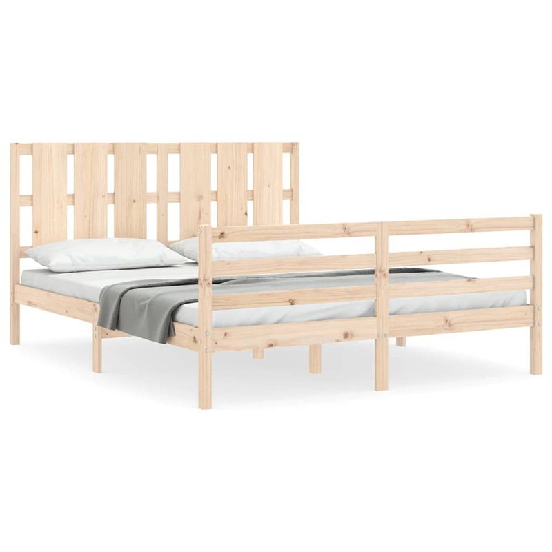 Foto van The living store bedframe grenenhouten - bedframe - 205.5 x 165.5 x 100 cm - onbehandeld