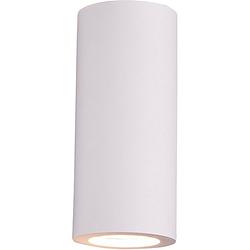 Foto van Led wandlamp - wandverlichting - trion zaza - gu10 fitting - rond - mat wit - gips