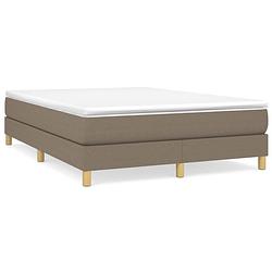 Foto van The living store boxspring frame - taupe - 203x140x25 cm - duurzaam materiaal - ondersteunende poten - multiplex